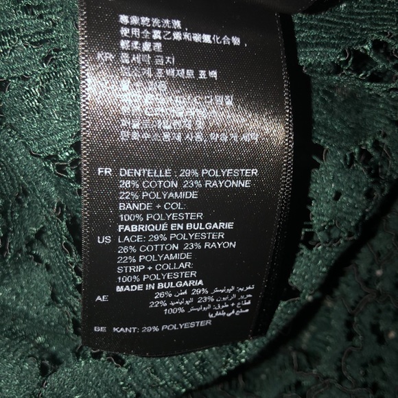 Sandro Paris lace Forest green dress sz 2 - Picture 7 of 9